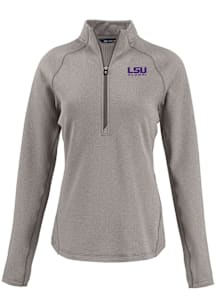 Cutter and Buck LSU Tigers Womens Grey Alumni Pehastin Qtr Zip