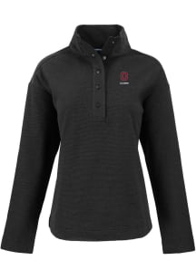 Womens Ohio State Buckeyes Black Cutter and Buck Alumni Hunts Point Qtr Zip