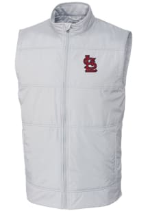 Cutter and Buck St Louis Cardinals Mens Grey Stealth Hybrid Quilted Sleeveless Jacket