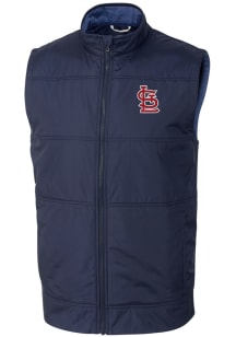 Cutter and Buck St Louis Cardinals Mens Navy Blue Stealth Hybrid Quilted Sleeveless Jacket