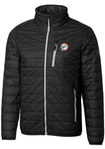 Cutter and Buck Miami Dolphins Mens Black Historic Rainier PrimaLoft Big and Tall Lined Jacket