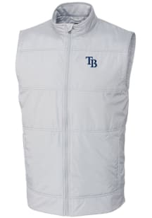 Cutter and Buck Tampa Bay Rays Mens Grey Stealth Hybrid Quilted Sleeveless Jacket