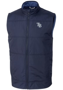Cutter and Buck Tampa Bay Rays Mens Navy Blue Stealth Hybrid Quilted Sleeveless Jacket