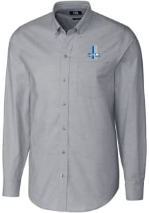 Cutter and Buck Detroit Lions Mens Charcoal Historic Stretch Oxford Big and Tall Dress Shirt