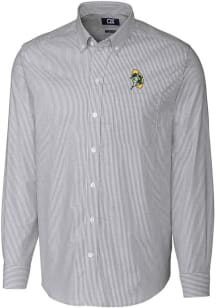 Cutter and Buck Green Bay Packers Mens Charcoal Stretch Oxford Big and Tall Dress Shirt