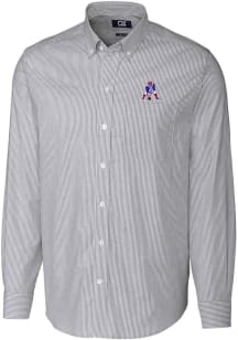 Cutter and Buck New England Patriots Mens Charcoal Historic Stretch Oxford Stripe Big and Tall D..