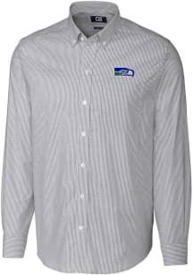 Cutter and Buck Seattle Seahawks Mens Charcoal Historic Stretch Oxford Stripe Big and Tall Dress..