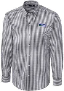 Cutter and Buck Seattle Seahawks Mens Charcoal Easy Care Stretch Big and Tall Dress Shirt