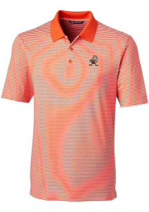 Cutter and Buck Cleveland Browns Orange Historic Forge Tonal Stripe Big and Tall Polo