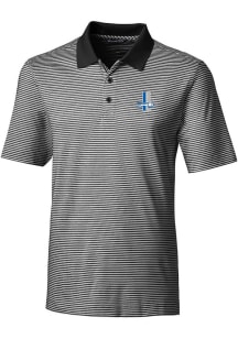 Cutter and Buck Detroit Lions Black Historic Forge Tonal Stripe Big and Tall Polo