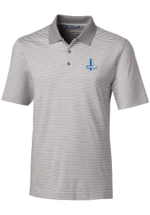 Cutter and Buck Detroit Lions Grey Historic Forge Tonal Stripe Big and Tall Polo