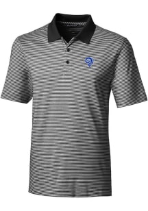 Cutter and Buck Los Angeles Rams Black Historic Forge Tonal Stripe Big and Tall Polo