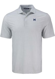 Michigan Wolverines Grey Cutter and Buck Vault Pike Diamond Dot Big and Tall Polo