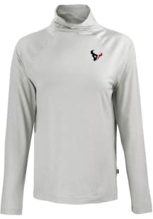 Cutter and Buck Houston Texans Womens Charcoal Coastline Eco Funnel Neck Crew Sweatshirt