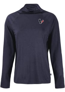 Cutter and Buck Houston Texans Womens Navy Blue Coastline Eco Funnel Neck Crew Sweatshirt