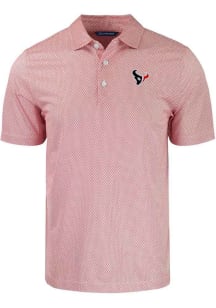 Cutter and Buck Houston Texans Mens White Pike Symmetry Short Sleeve Polo