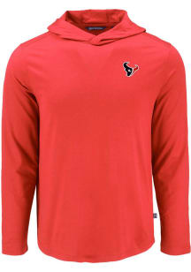 Cutter and Buck Houston Texans Mens Red Coastline Eco Long Sleeve Hoodie