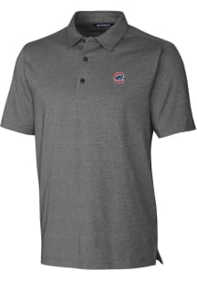 Cutter and Buck Chicago Cubs Mens Charcoal Forge Heathered Short Sleeve Polo