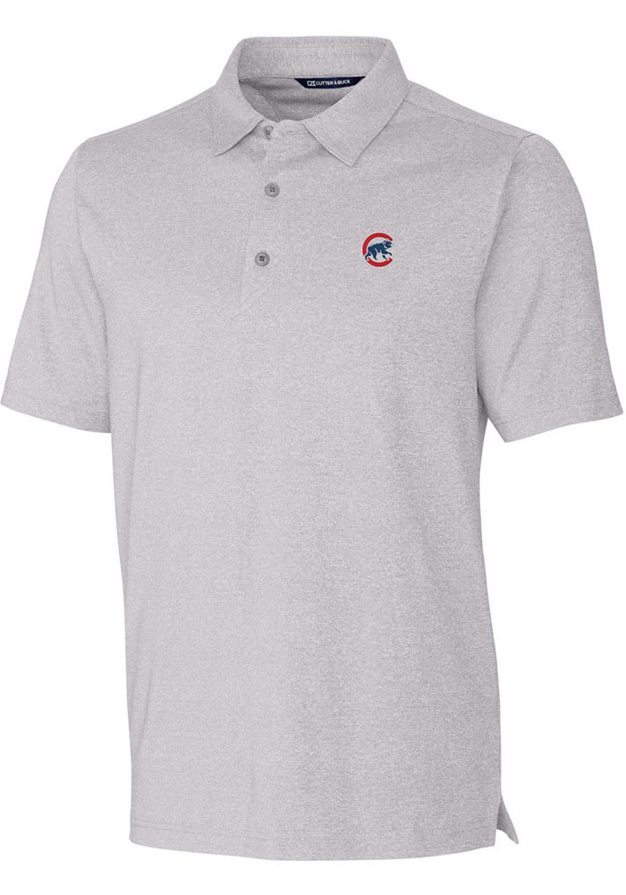 Men's Cutter & Buck Navy Chicago Cubs Prospect Textured Stretch Polo