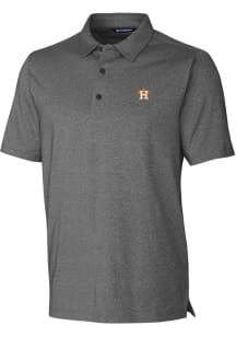 Cutter and Buck Houston Astros Mens Charcoal Forge Heathered Short Sleeve Polo
