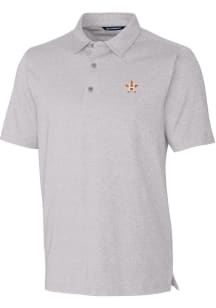 Cutter and Buck Houston Astros Mens Grey Forge Heathered Short Sleeve Polo