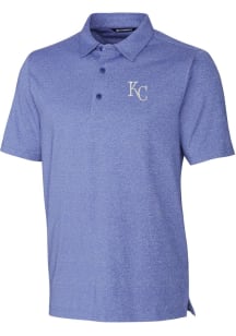 Cutter and Buck Kansas City Royals Mens Blue Forge Heathered Short Sleeve Polo