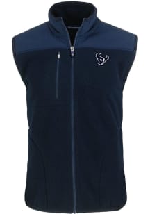 Cutter and Buck Houston Texans Big and Tall Navy Blue Mono Cascade Sherpa Mens Vest