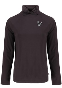 Cutter and Buck Houston Texans Womens Black Mono Coastline Eco Funnel Neck Crew Sweatshirt