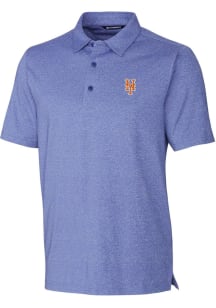 Cutter and Buck New York Mets Mens Blue Forge Heathered Short Sleeve Polo