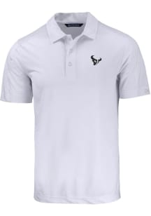 Cutter and Buck Houston Texans Mens White Mono Prospect Short Sleeve Polo