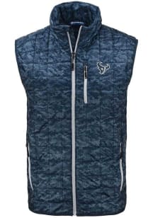 Cutter and Buck Houston Texans Mens Navy Blue Mono Rainier PrimaLoft Printed Sleeveless Jacket