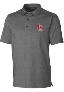 Cutter and Buck St Louis Cardinals Mens Grey Forge Heathered Short Sleeve Polo