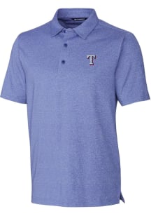 Cutter and Buck Texas Rangers Mens Blue Forge Heathered Short Sleeve Polo