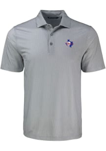 Cutter and Buck Texas Rangers Grey Cooperstown Shadow Check Big and Tall Polo