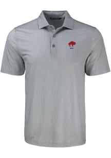 Cutter and Buck Buffalo Bills Grey Historic Shadow Check Big and Tall Polo