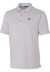 Cutter and Buck Toronto Blue Jays Mens Grey Forge Heathered Short Sleeve Polo