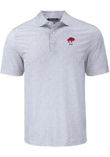 Cutter and Buck Buffalo Bills Grey Historic Pike Flora Big and Tall Polo