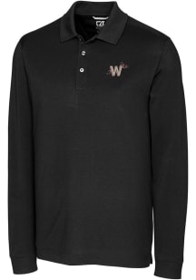 Cutter and Buck Washington Nationals Big and Tall Black City Connect Advantage Pique Long Sleeve..