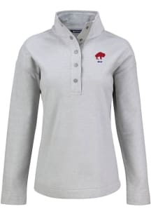 Cutter and Buck Buffalo Bills Womens Grey Historic Hunts Point Qtr Zip