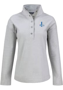 Cutter and Buck Detroit Lions Womens Grey Historic Hunts Point Qtr Zip