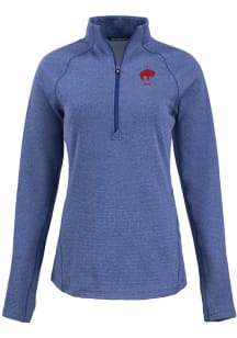 Cutter and Buck Buffalo Bills Womens Blue Historic Pehastin Qtr Zip