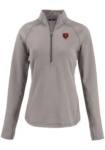 Cutter and Buck Chicago Bears Womens Grey Historic Pehastin Qtr Zip