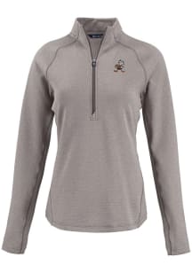 Cutter and Buck Cleveland Browns Womens Grey Historic Pehastin Qtr Zip