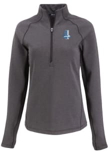 Cutter and Buck Detroit Lions Womens Black Historic Pehastin Qtr Zip