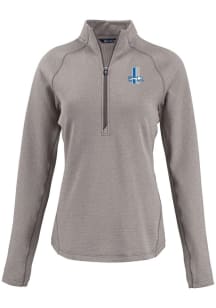 Cutter and Buck Detroit Lions Womens Grey Historic Pehastin Qtr Zip