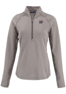 Cutter and Buck New York Giants Womens Grey Historic Pehastin Qtr Zip