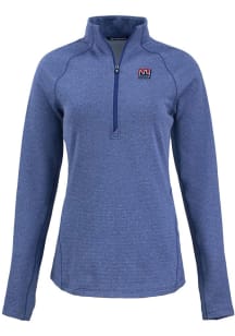 Cutter and Buck New York Giants Womens Blue Historic Pehastin Qtr Zip