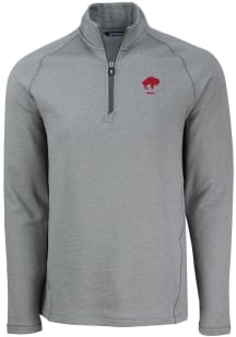 Cutter and Buck Buffalo Bills Mens Grey Historic Pehastin Long Sleeve Qtr Zip Pullover