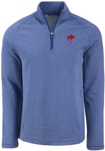 Cutter and Buck Buffalo Bills Mens Blue Historic Pehastin Long Sleeve Qtr Zip Pullover