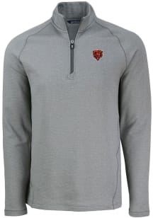 Cutter and Buck Chicago Bears Mens Grey Historic Pehastin Long Sleeve Qtr Zip Pullover